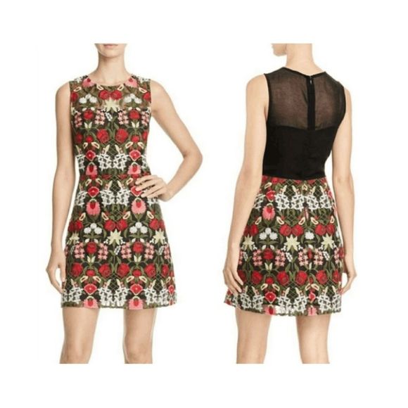 Lucy Paris Marina Sheer Overlay Embroidered Cocktail Dress, Sz Medium, MP $139 - Picture 1 of 10